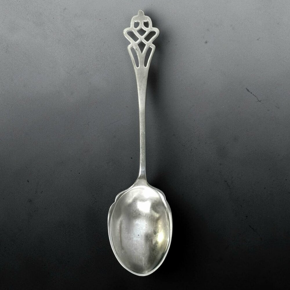 Antique Lunt Sterling Silver Sugar Spoon Pynchon 1910 Filigree Serving 17.7g